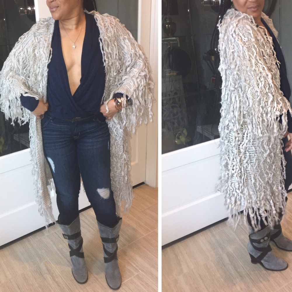 Fringed Maxi Cardigan